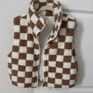 Checkered Sherpa Vest